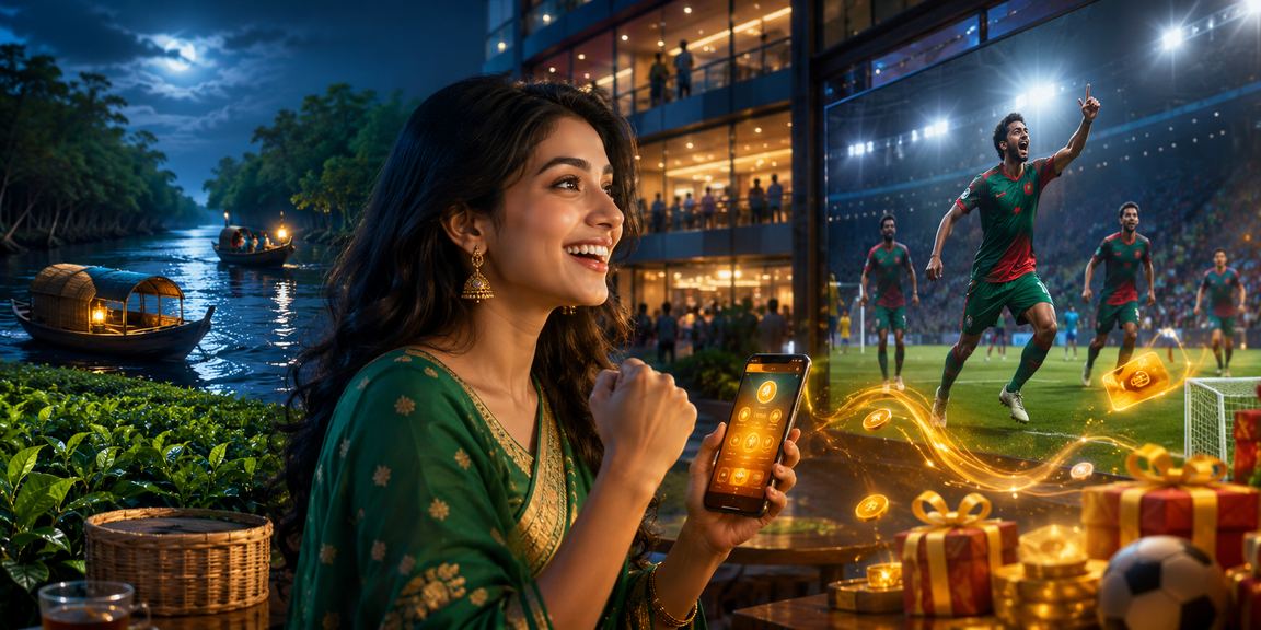সুন্দরবনের চা বাগানে মোবাইলে বেটিং টিপস দেখছেন একজন ব্যবহারকারী