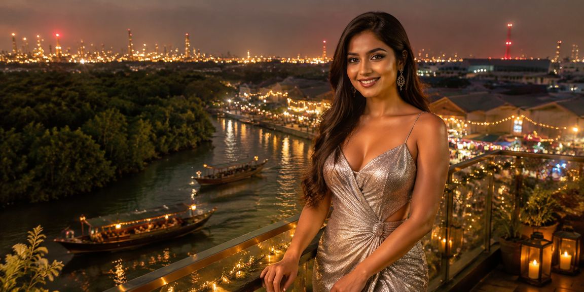 সুন্দরবন অঞ্চলের রাতের বাজারে স্পোর্টস বেটিং অ্যাপ ব্যবহার করছেন একজন ব্যবহারকারী